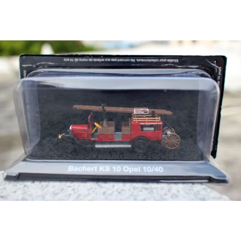 Motor de bomberos fundido a presión, escala 1/72, Bachert KS 10, Opel, modelo de coche de aleación, juguete coleccionable, regalo, adorno de exhibición de recuerdo