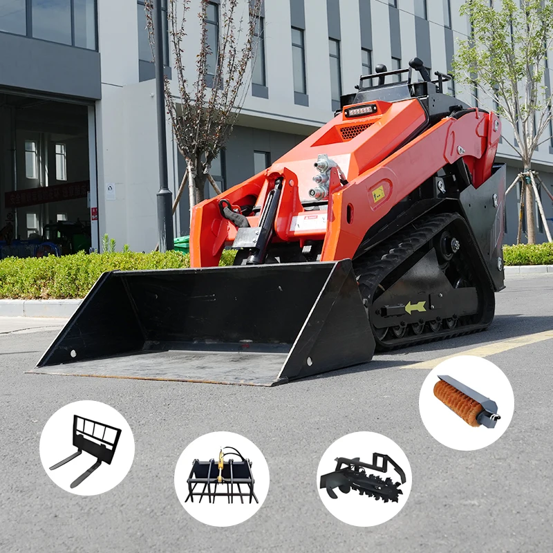 Mini Skid Steer Loader Garden Euro 5 Diesel Crawler Skid Loader Mini Farm Snow Removal Machinery