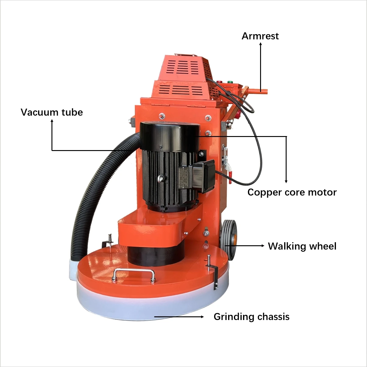 5.5kw Manual Multi-in-One Floor Grinder Polisher With Terrazzo Cement Core Gearbox 500mm New Condition Engine Core Component