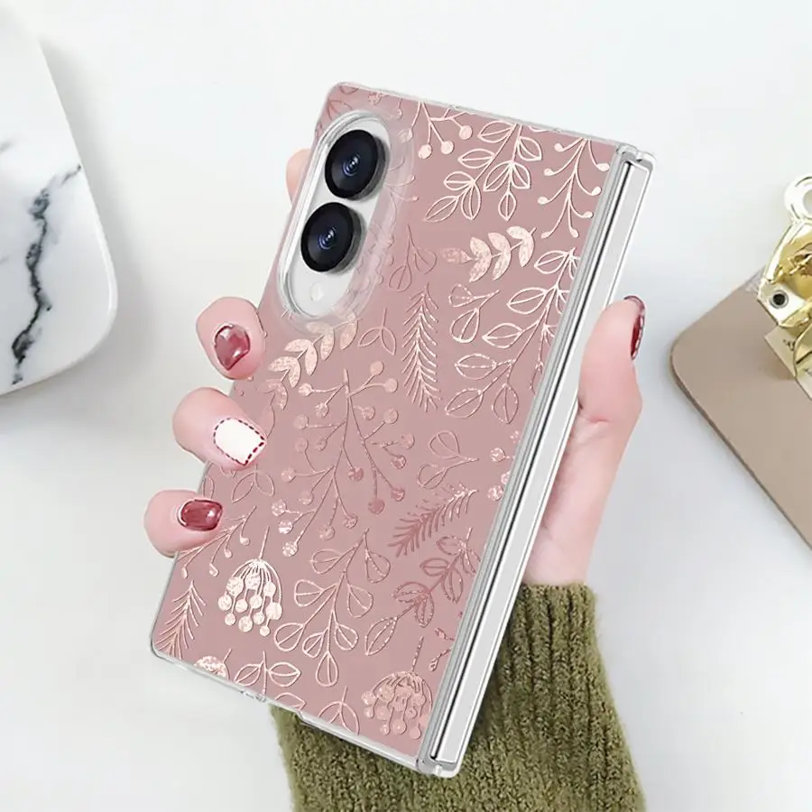 Colorful Floral Case for Samsung Galaxy Z Fold 8 PC Hard Luxury ZFold8 ZFold 8 Transparent Phone Cover