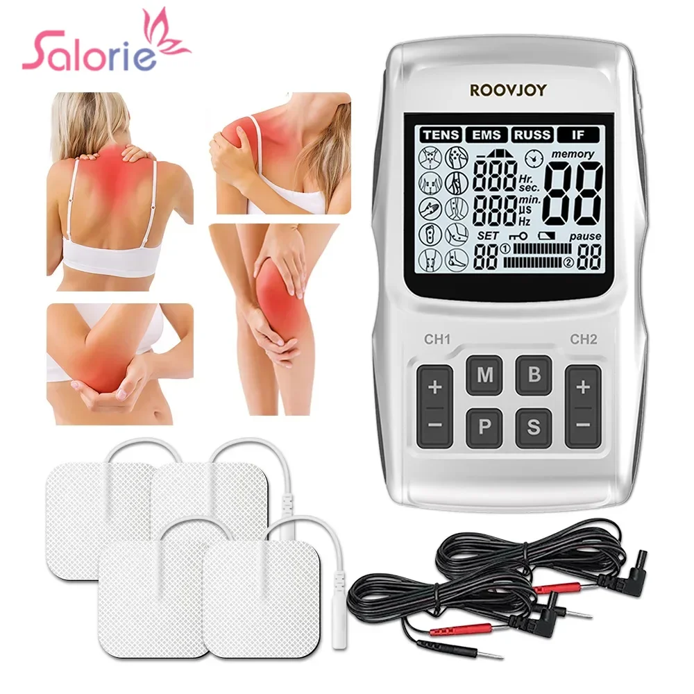 

EMS TENS Unit Muscle Stimulator Needle Therapy Massage Electrostimulation Machine Physiotherapy Pulse Back Full Body Massager