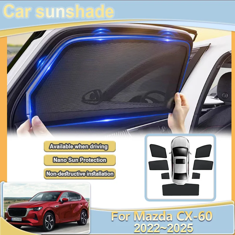 

Для Mazda CX-60 2022 2023 2024 2025 автомобильный сетчатый солнцезащитный козырек теплоизоляция светоблокирующие солнцезащитные шторы конфиденциальность автомобильные аксессуары