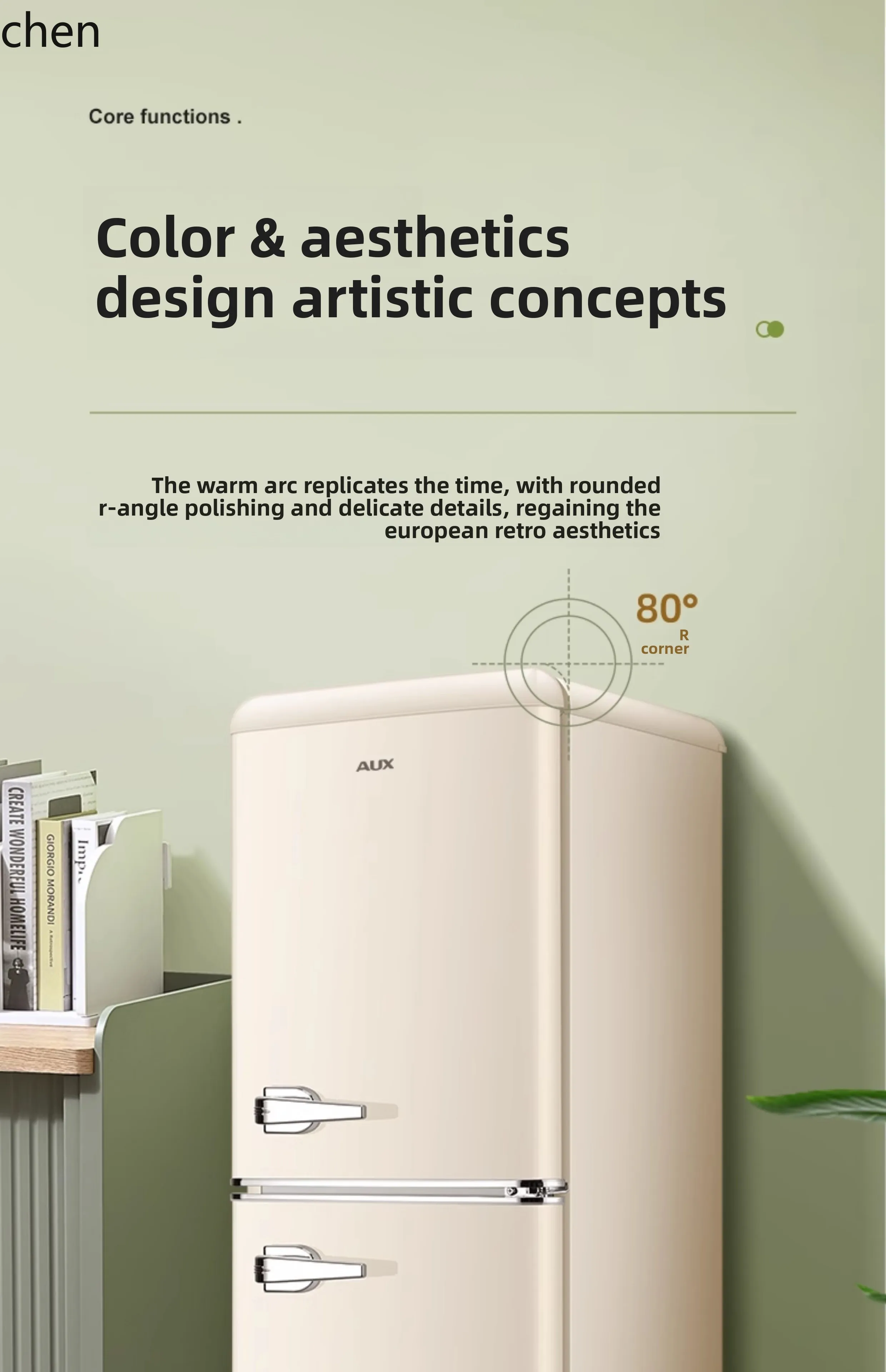 HTT Oaks frigorifero retrò piccolo soggiorno ufficio stile crema francese alto valore Internet celebrità silenzioso risparmio energetico