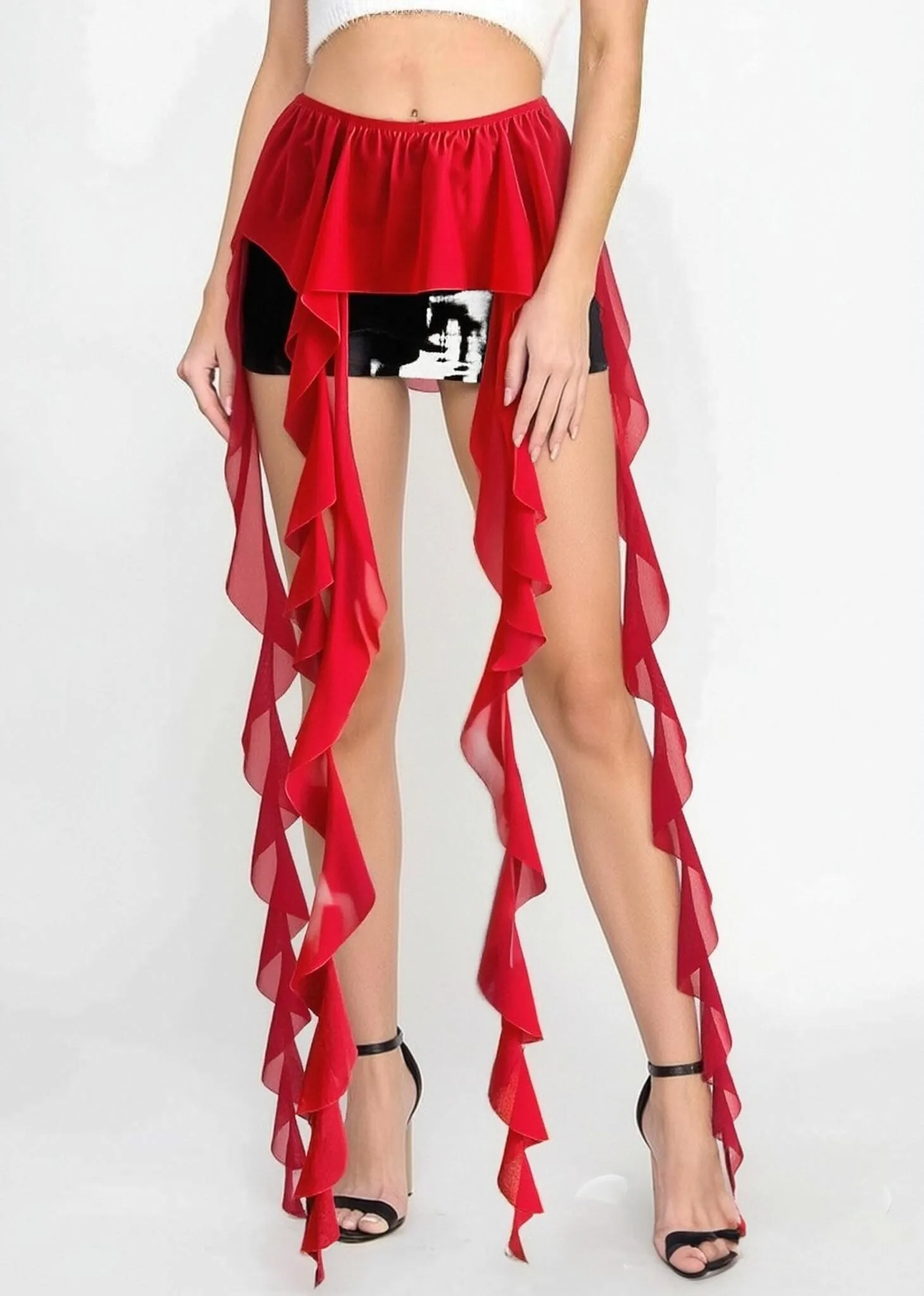Summer Skirt Korean Fashion Y2k Irregular Ruffles Short Skirt Street Solid Classic Sweet Elastic Tassel Mini Skirt Clothing