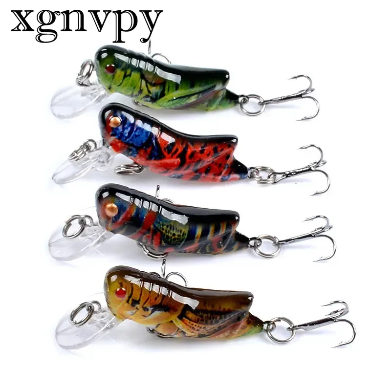 xgnvpy Luya Bionic Grasshopper Bait for Carp Fishing Painted Plastic Hard Lure Attracts Fish Effectively No-Puncture Design