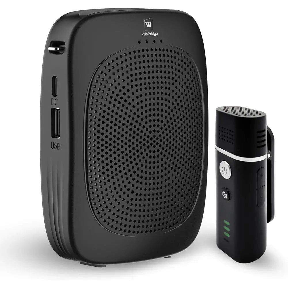 Wireless Lavalier Lapel Microphone for Amplified Voice, Portable Clip-On Speaker for Teachers, Classrooms, Yoga, and Public Even