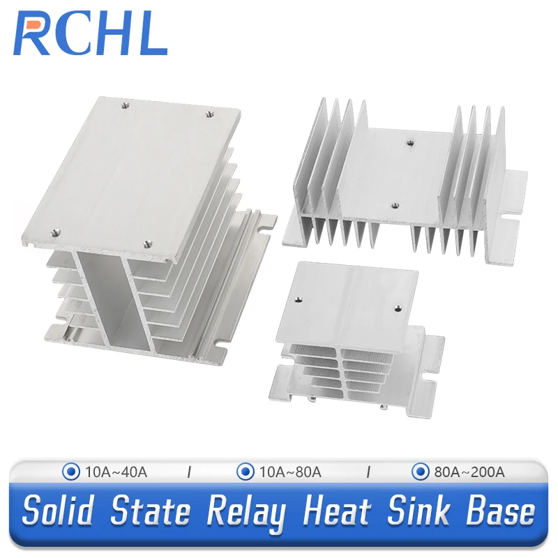 

RCHL 10A-200A New Single Phase Three Phase Din Rail Mount Heat Sink radiator cooling base solid State Relay SSR DA AA DD