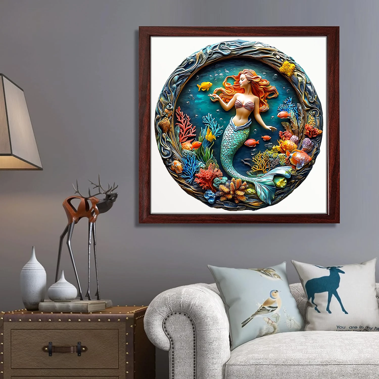 「人魚の木製パズル」 |   エレガントなギフトボックスに入ったユニークな芸術的なデザイン • ファミリーゲームと装飾アート • 完璧なホリデーとクリスマス