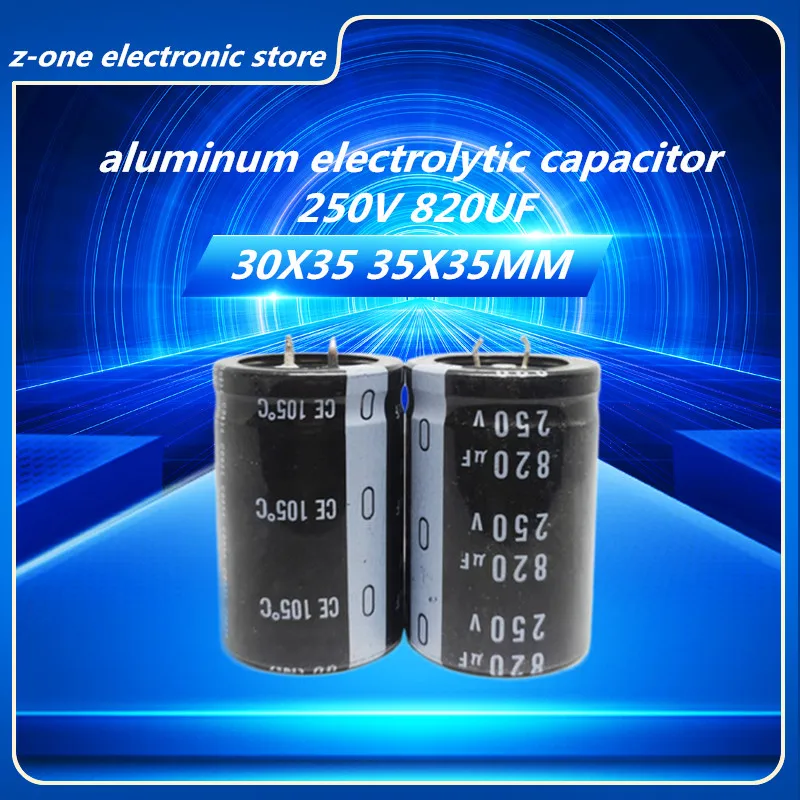 

2pcs-5pcs 250V820UF ox horn aluminum electrolytic capacitor 250V 820UF 30X35 35X35MM