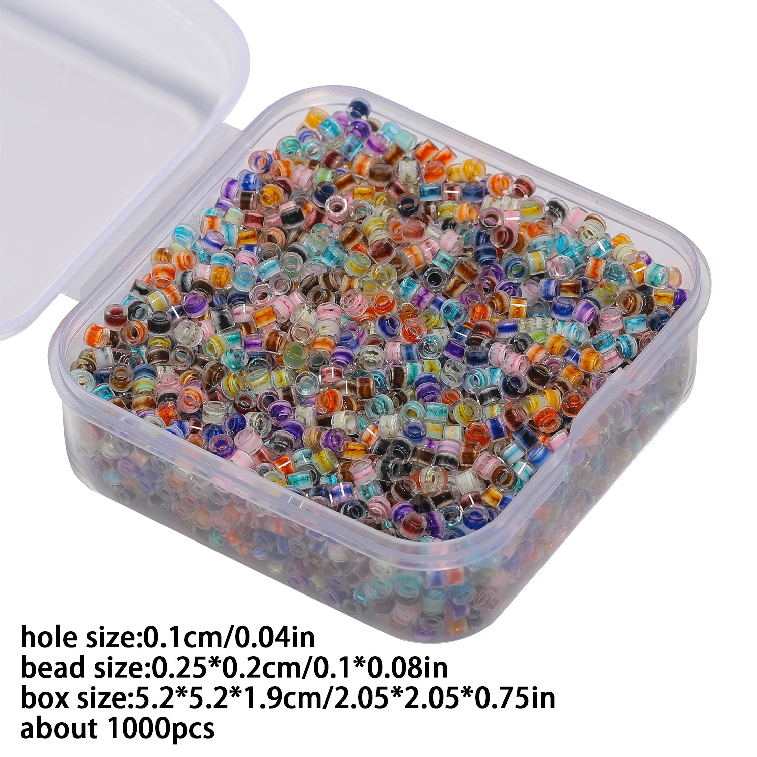 1000pcs/box 2.5mm Stripe Glass Seed Beads Round Tube Shape Beads for Jewelry Making Diy Bohemia Bracelet Earrings Accessories
