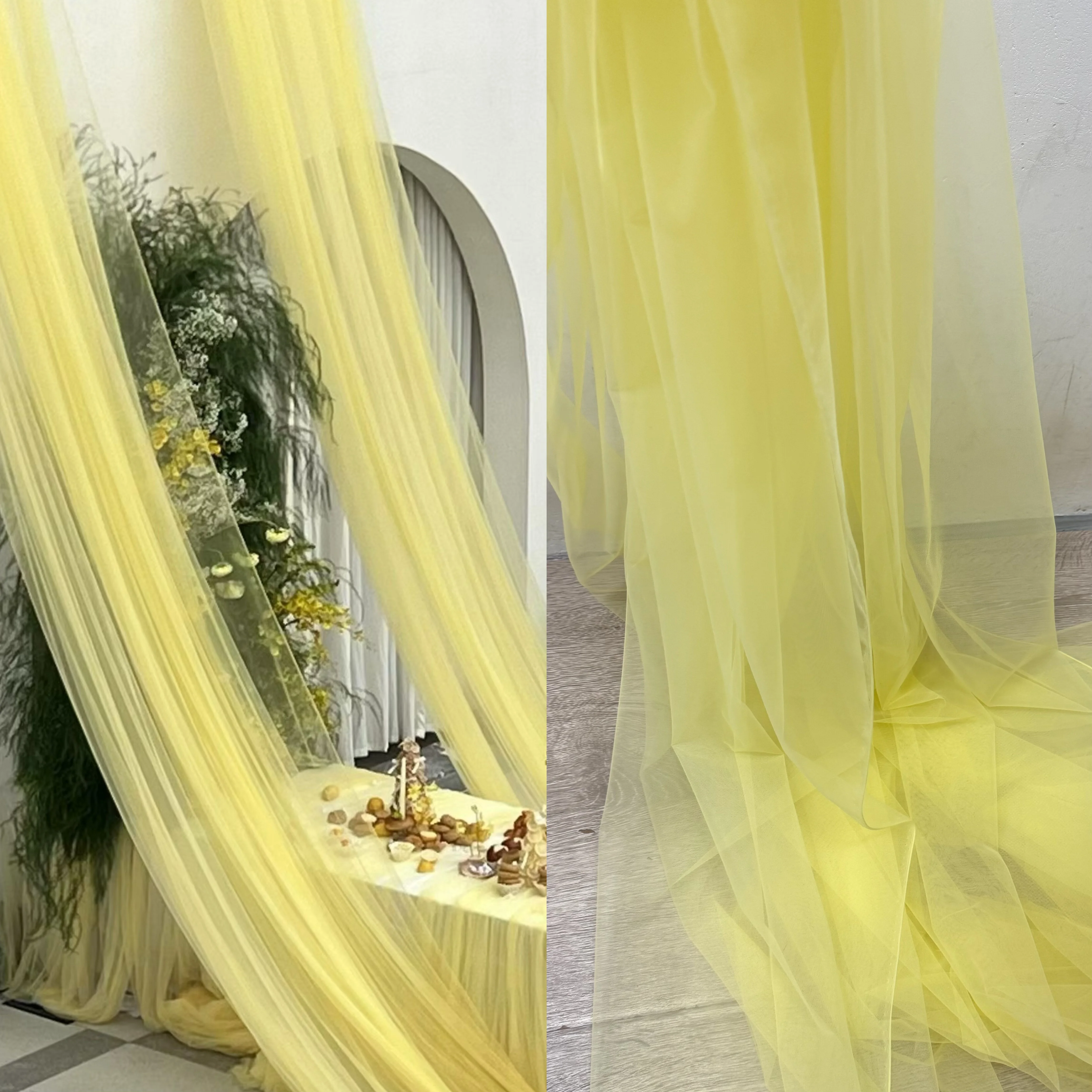 Kindergarten Environment Creation Waterfall Yarn Decoration Draping Fabric for Wedding Scene Layout Transparent Soft Fabric