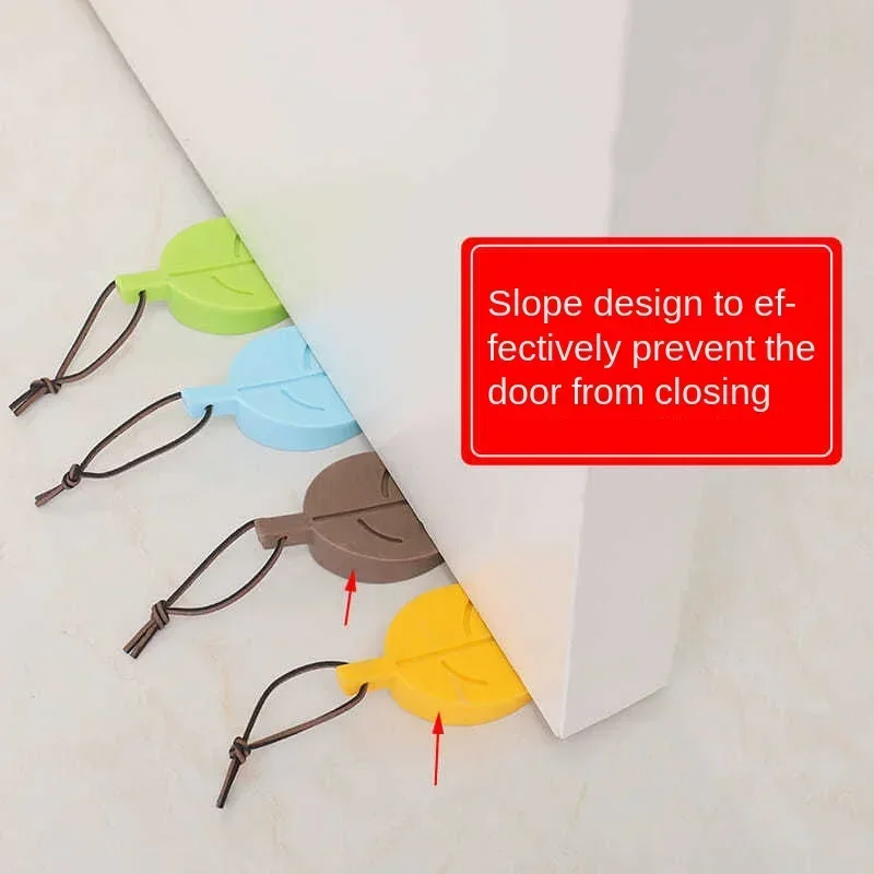 Children's Door Stop Creative Leaf-shaped Stopper Anti-pinch Safety Card Three-dimensional Can Hang Anti-collision Door Stop