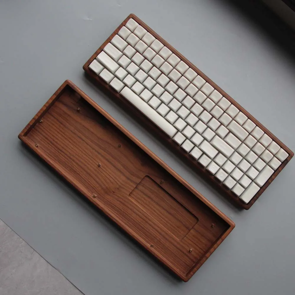 North America Walnut Whole CNC 100 Layout Mechanical Keyboard Case Hotswap Wireless Kit ANSI/ISO Optional