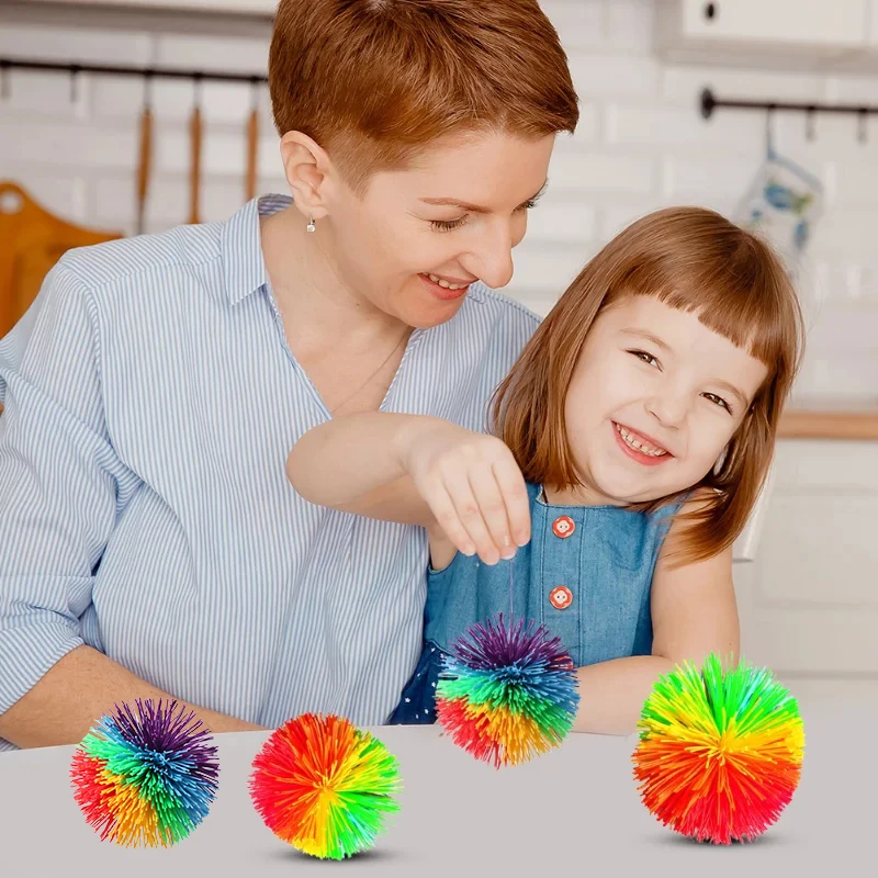Arcobaleno Palline filanti Giocattoli sensoriali Fidget per bambini Bomboniere Giochi divertenti all'aria aperta Pelotas Saltarinas Niños Juguetes Divertidos