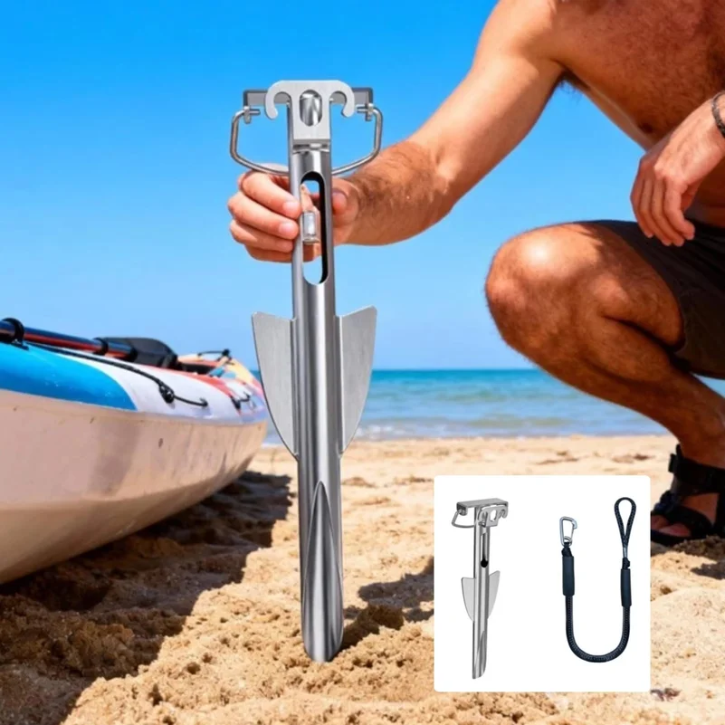 Stainless Steel Boat Sand Anchor Compact Windfest Shallow Water Anchor for Small Boats Dockside Holding Gear