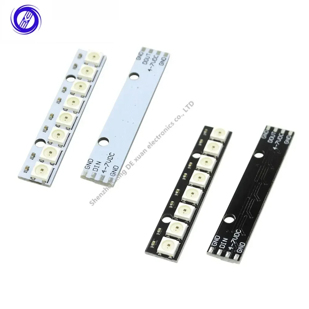 MXW 10PCS/LOT 8 channel WS2812 5050 RGB LED lights built-in full color-driven development board