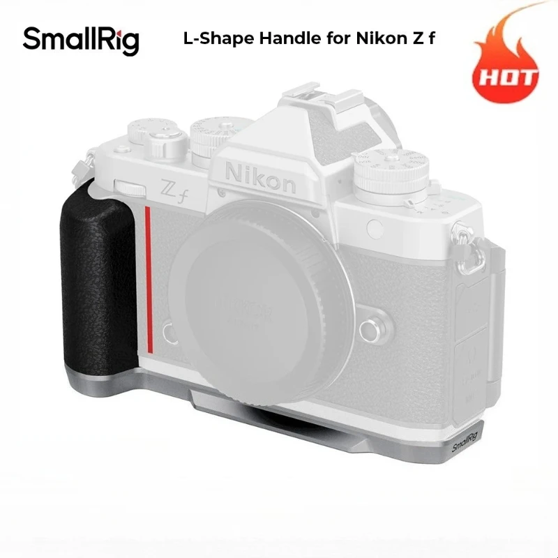 smallrig-z-f-l-shaped-5706-mount-plate-with-silicone-wooden-handle-for-nikon-z-f-silver-baseplate-with-arca-swiss-plate