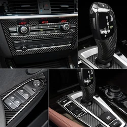 Carbon Fiber For BMW X3 X4 F25 F26 Car Interior Gearshift Air Conditioning CD Panel Door Armrest Cover Trim Stickers Accessories