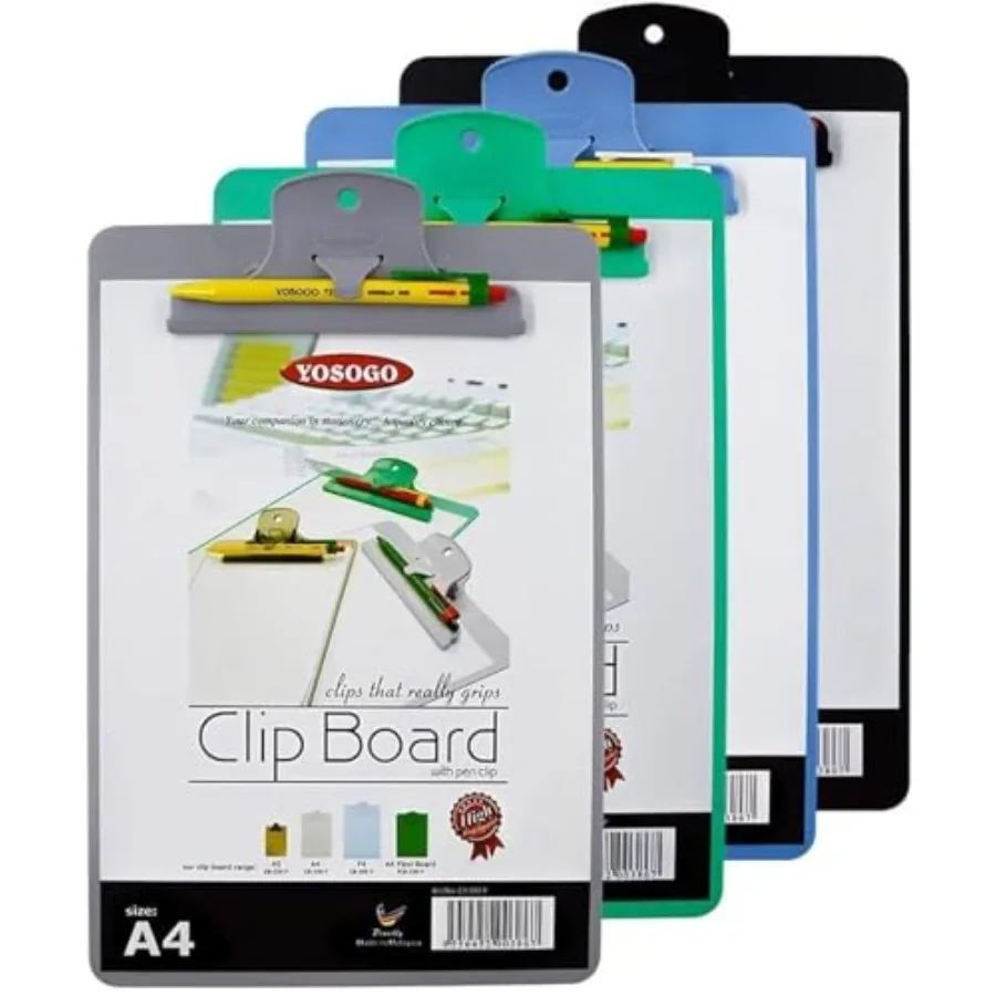 

A4/Letter Size Plastic Clipboard with Handy Pen Holder and Bonus Pen Holds up to 40 Sheets Durable Plastic Writing Office Stati