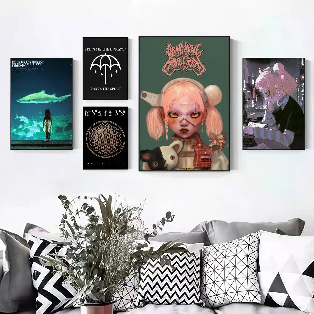 B-Bring Band Me The H-Horizon Peelable Self-adhesive Poster Stickers Are Suitable For Frameless Wall Decoration In A Room