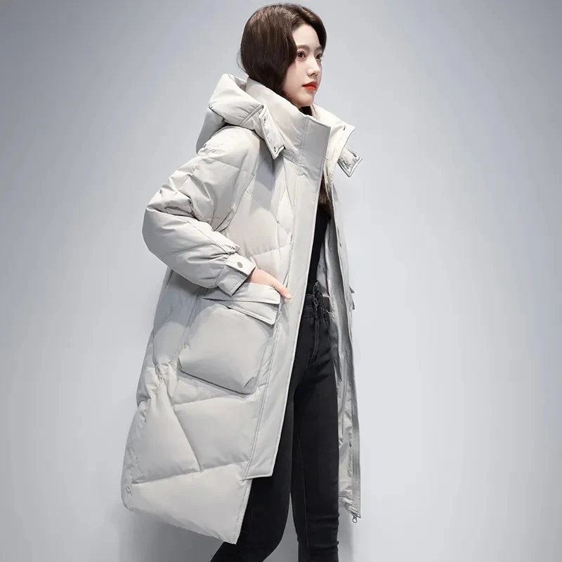 Women's Thick Parker 2025 Winter New Loose Cotton Padded Jacket Female Detachable Hooded Coat Lady Casual Long Parker Overcoat