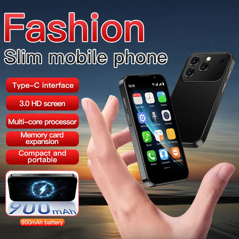 SOYES i17 Mini Smartphone 3.0'' Screen 2GB RAM 16GB ROM Dual SIM Standby Dual Camera Android 9.0 Small Mobile Phone
