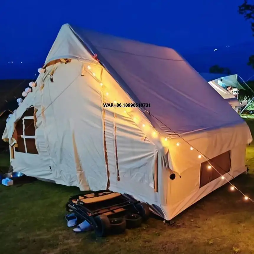 

Factory Hot Selling 12 Pro Inflatable Tent Beige Color Popular Camping Tent Air Tent House for Outdoor