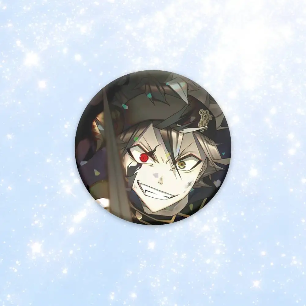 B-Black Clover Asta Anime Button Pins Backpack Clothing Decor Brooch Badge Jewelry Gifts for Kids view 5