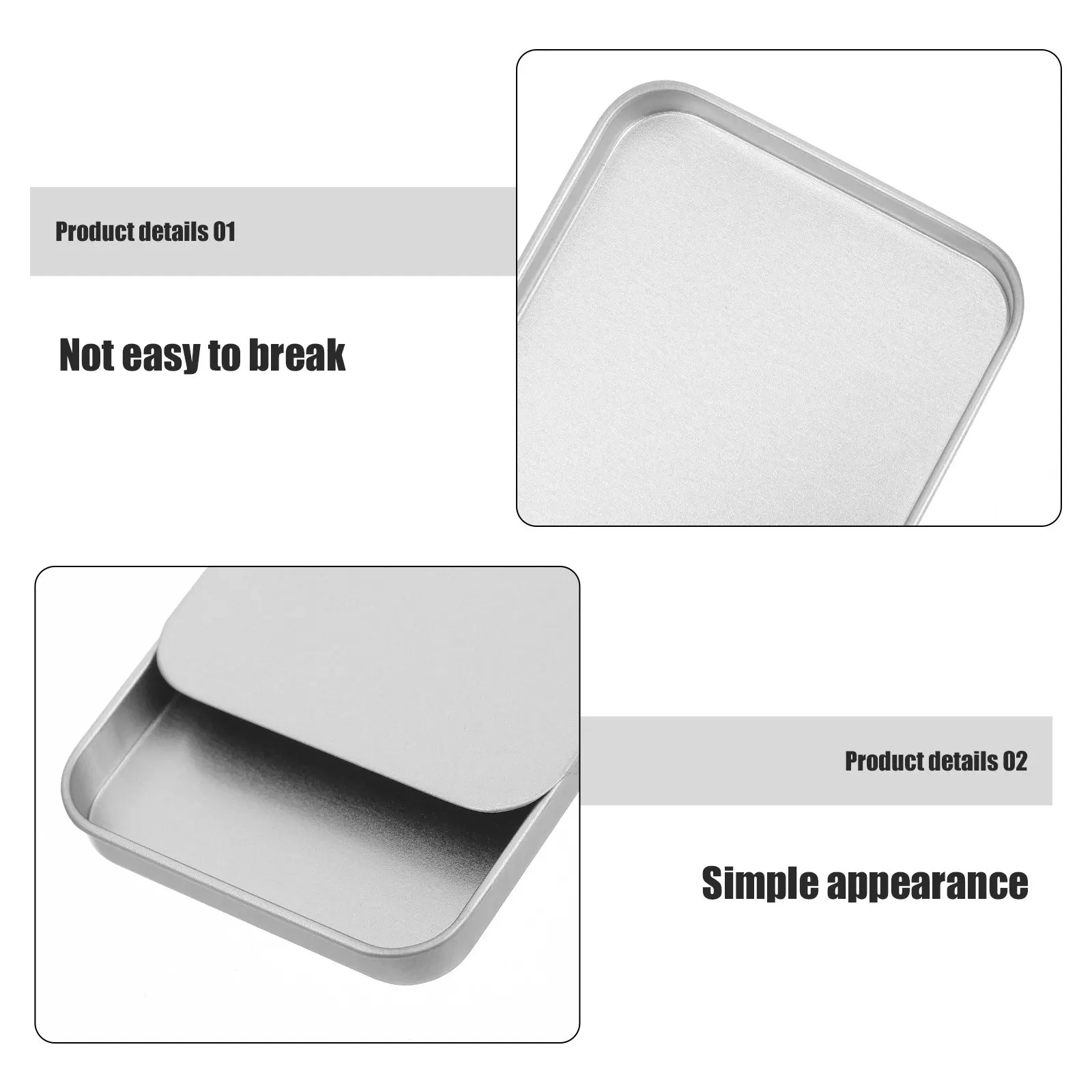 2Pcs Mini Sliding Tin Boxes Portable Tinplate Push Pull Storage Cans for Balm Lipstick Small Metal Storage Case Airtight