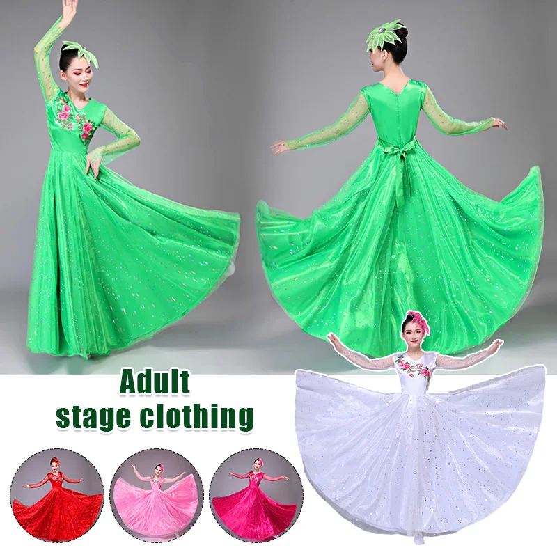 360 Degree Women Spanish Flamenco Dresses Lady Modern Dance Opening Dance Dress Swing Skirts Chorus Stage Performance Costume