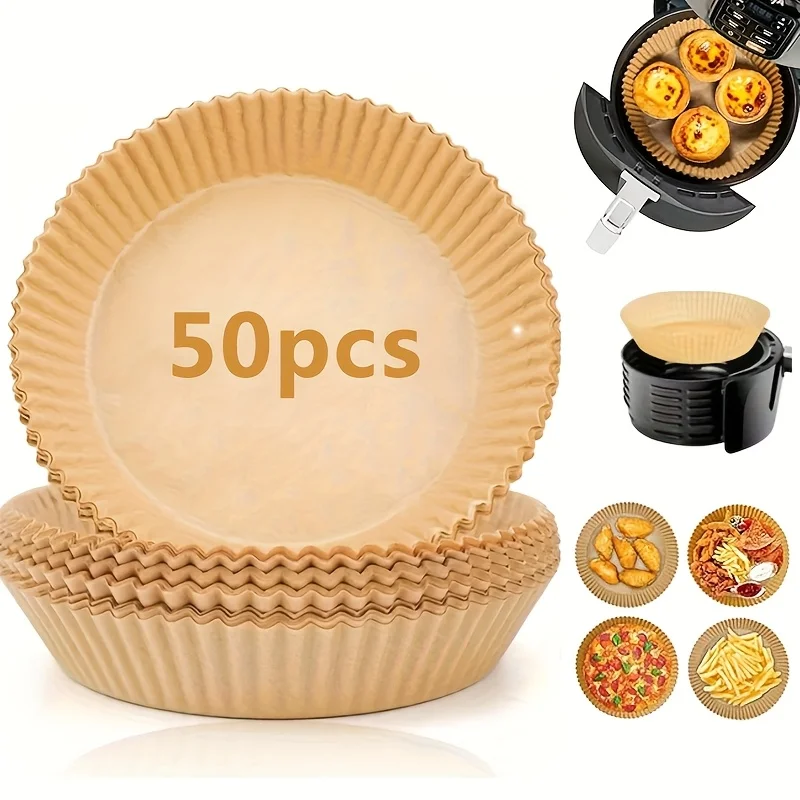 20cm Heißluftfritteusen-Papier, Aerogrill-Backpapier für Heißluftfritteusen, Ofen, Mikrowelle, Backform, Backen, Kochen, Heißluftfritteusen-Zubehör