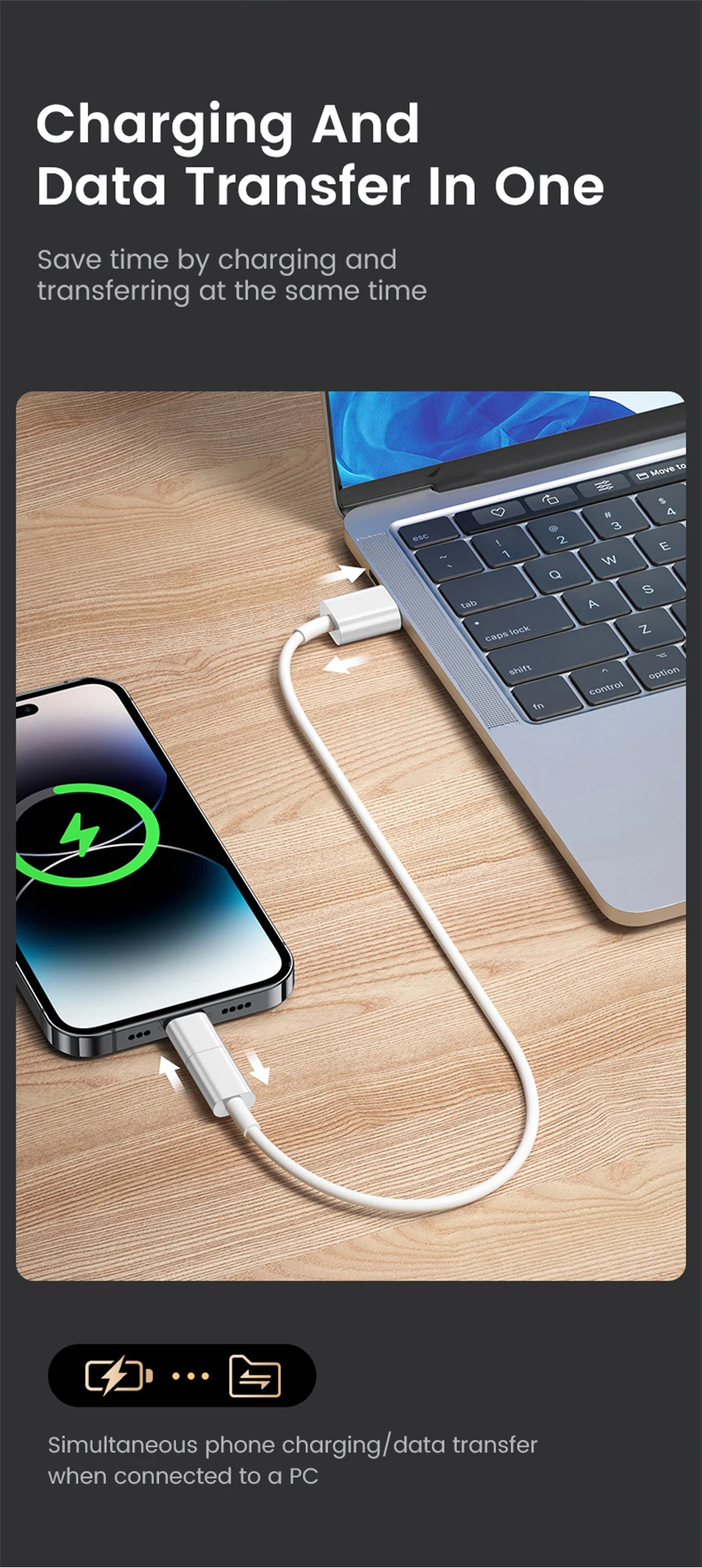 USB C To Lightning Adapter For iOS Male to Type C Female Converter Fast Charging For iPhone 16 Type C IOS Data Transfer Adapter