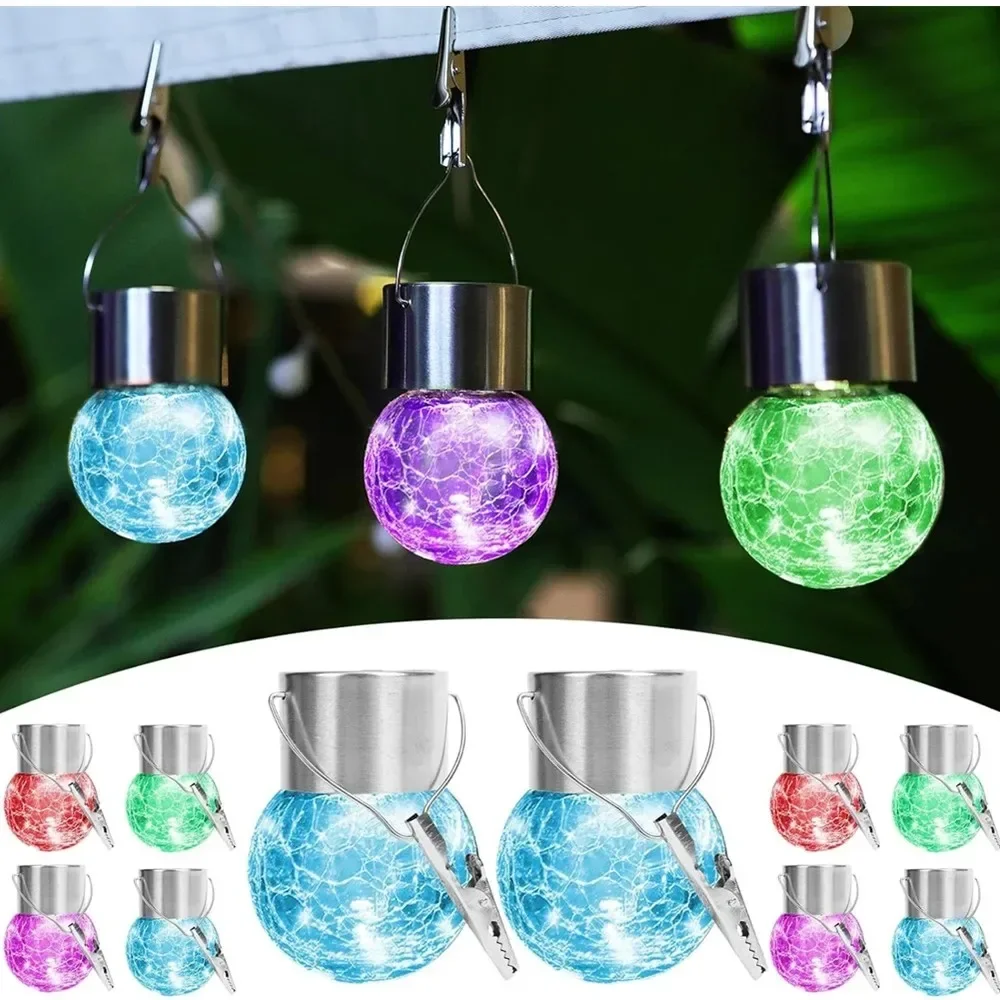 

Solar Lights Outdoor Hanging Decorative Globe,Solar Powered Glass Ball Lights,Waterproof Solar Lantern for Garden Yard Fence