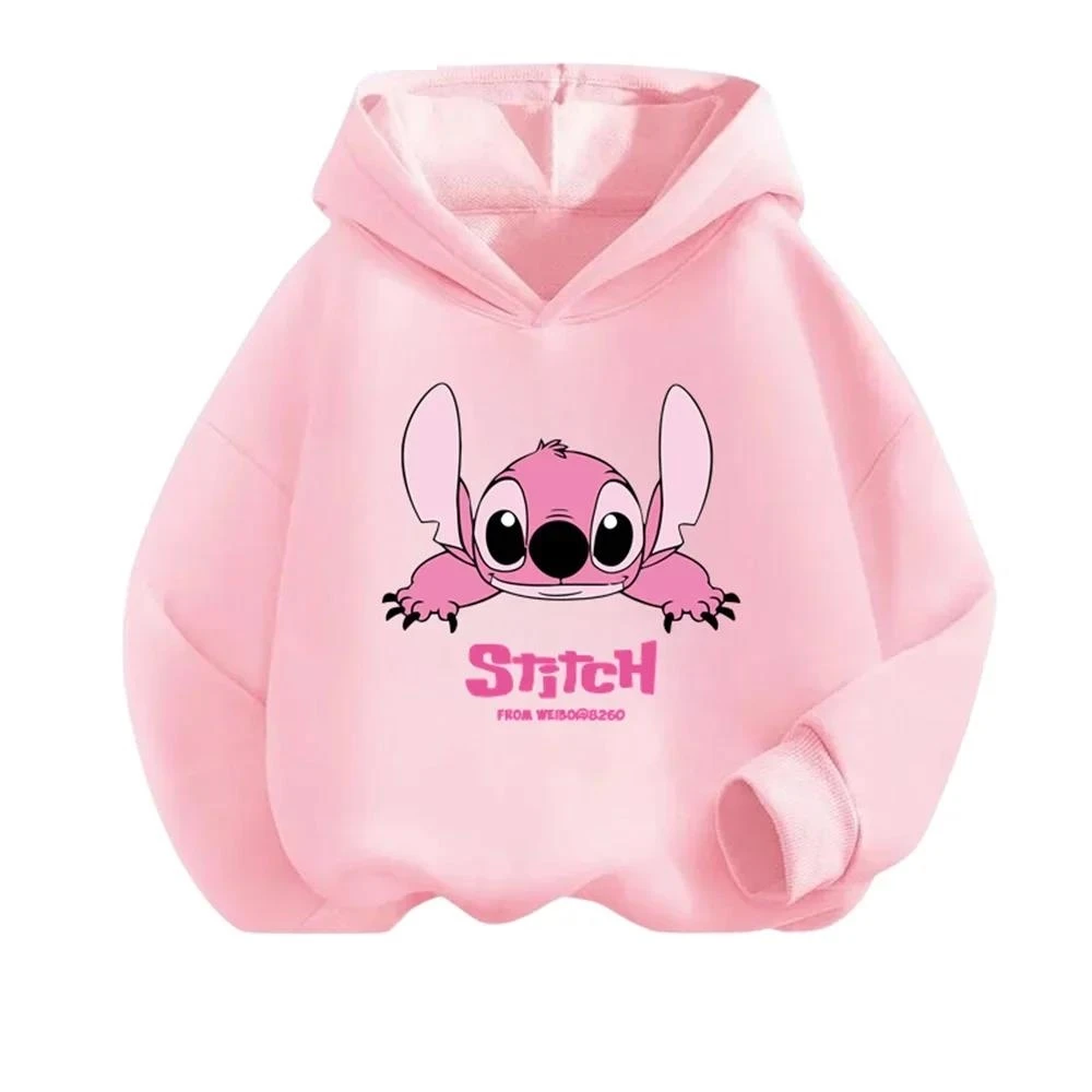 Children Hoodies Stitch Kawaii Fashion Pullover Sweatshirt Anime Trucksuit Manga Cartoons Girls Boy Kids Autumn Casual Clothes