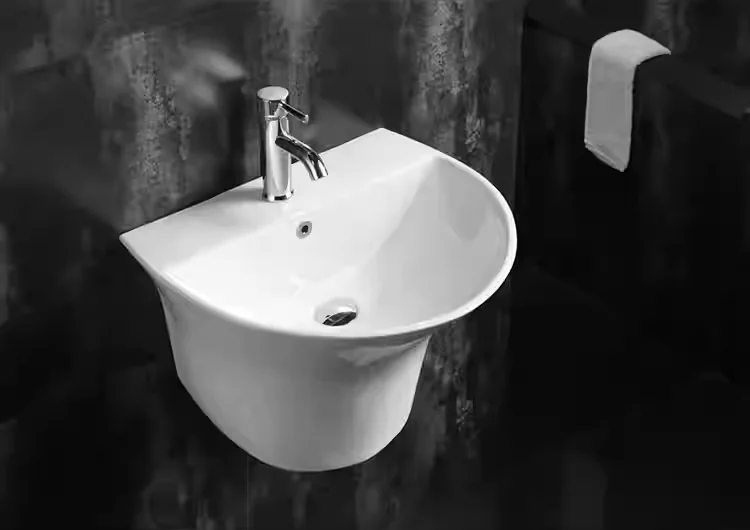 Minimalist High Temperature Small Wash Basins Ceramic Round Bathroom Wall-hung Washing Basin