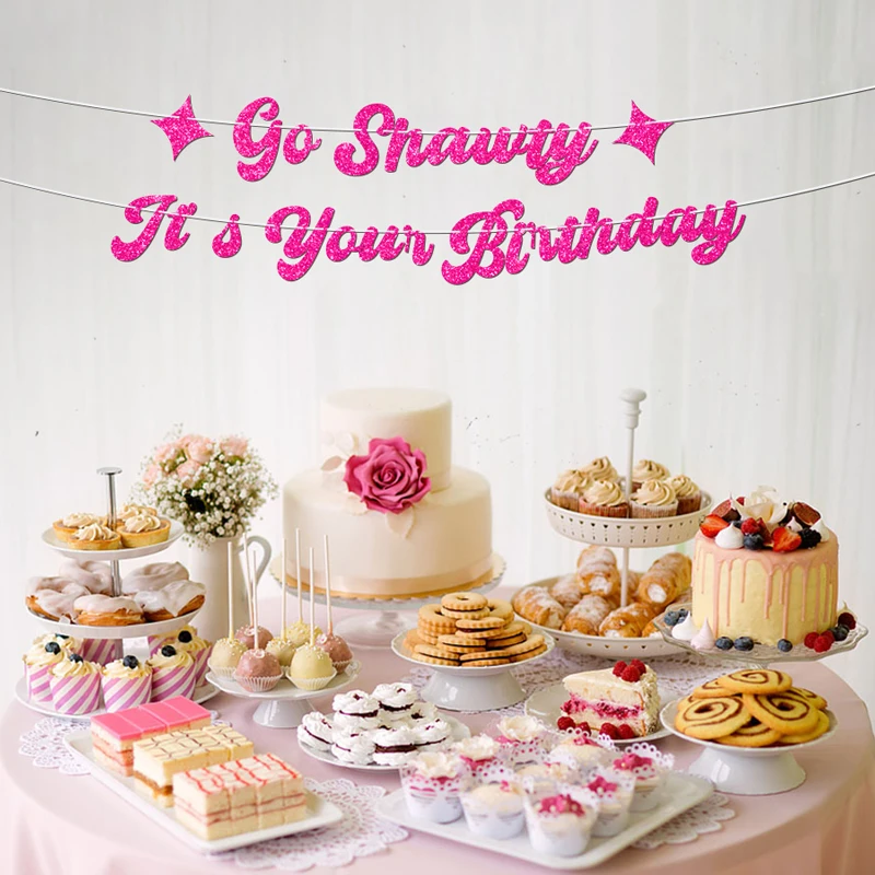 YOMDID Geburtstags-Banner, glitzernd, „It's Your Birthday Party“-Banner, Hip-Hop-Mottoparty-Dekoration, lustige Foto-Requisite, hängende Ornamente – Detail 1