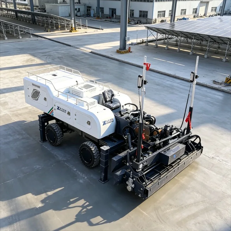 Laser Guided Screed Concrete Floor Leveling Machine Automatic Ride On Screed High Efficiency Concrete Finisher Warehouse Pouring