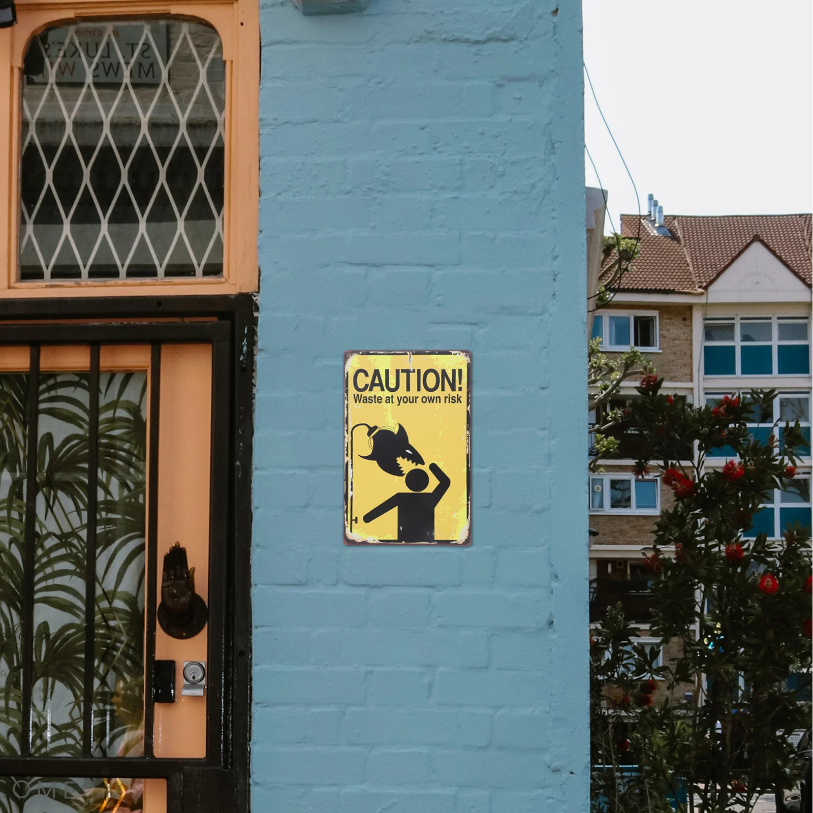 Metal Safety Warning Sign Clear Caution Indication Durable Warning Sign Lightweight Convenient Safety Signs Security Signs