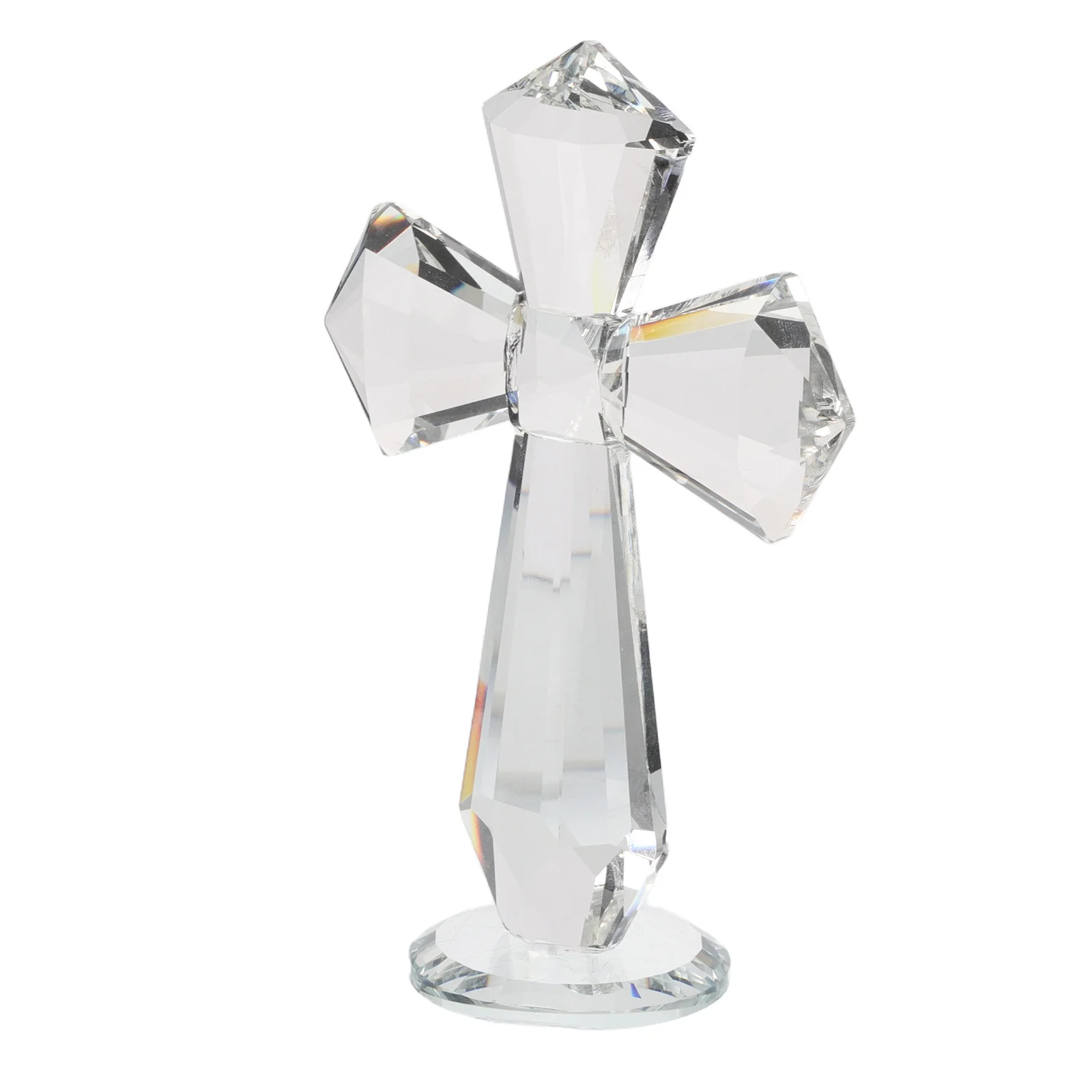 

Crystal Cross Prayer Statue Handheld Religious Christian Ornament Easter Tabletop Decoration Sculpture