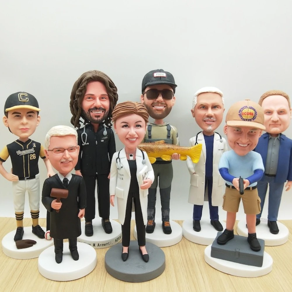 

Handmade Custom Bobble Head Personalized Clay Doll from Picture Gift for Him Her Couple Wedding Birthday Anniversary Gift