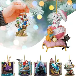 Disney Anime Prinses Kerstboom Ornament Hanger Figuren Halloween Thuis Auto Rugzak Ornament Acryl Vliegtuig Hanger Speelgoed