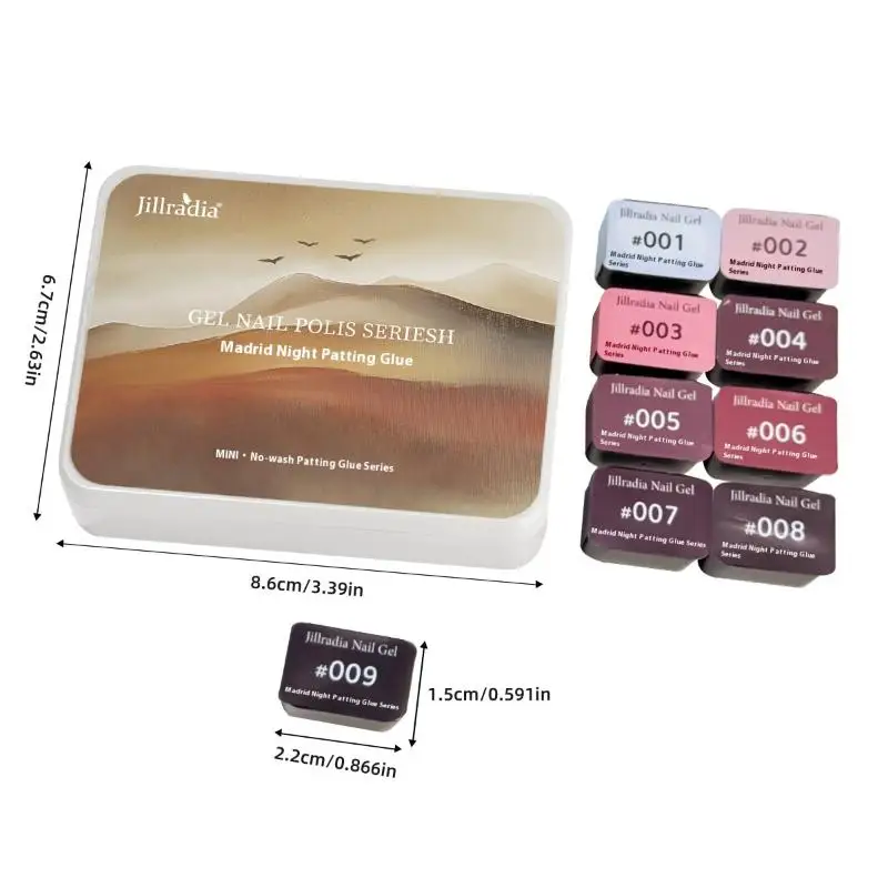 9가지 색상 페인팅 젤 글리터 멀티 컬러 접착 젤 네일 폴리쉬 그라데이션 UV LED 네일 아트 젤 고채도 네일 살롱