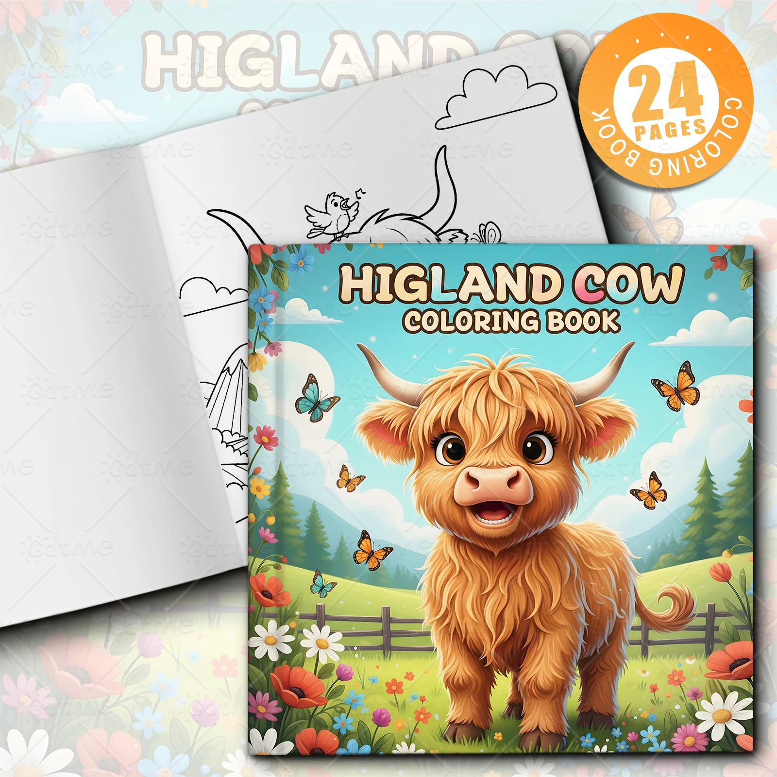 HIGLAND COW Bold-easy Patterns Malbuch für Erwachsene, süßes Zeichenbuch, perfektes Geschenk für Party und Geburtstag – Detail 1