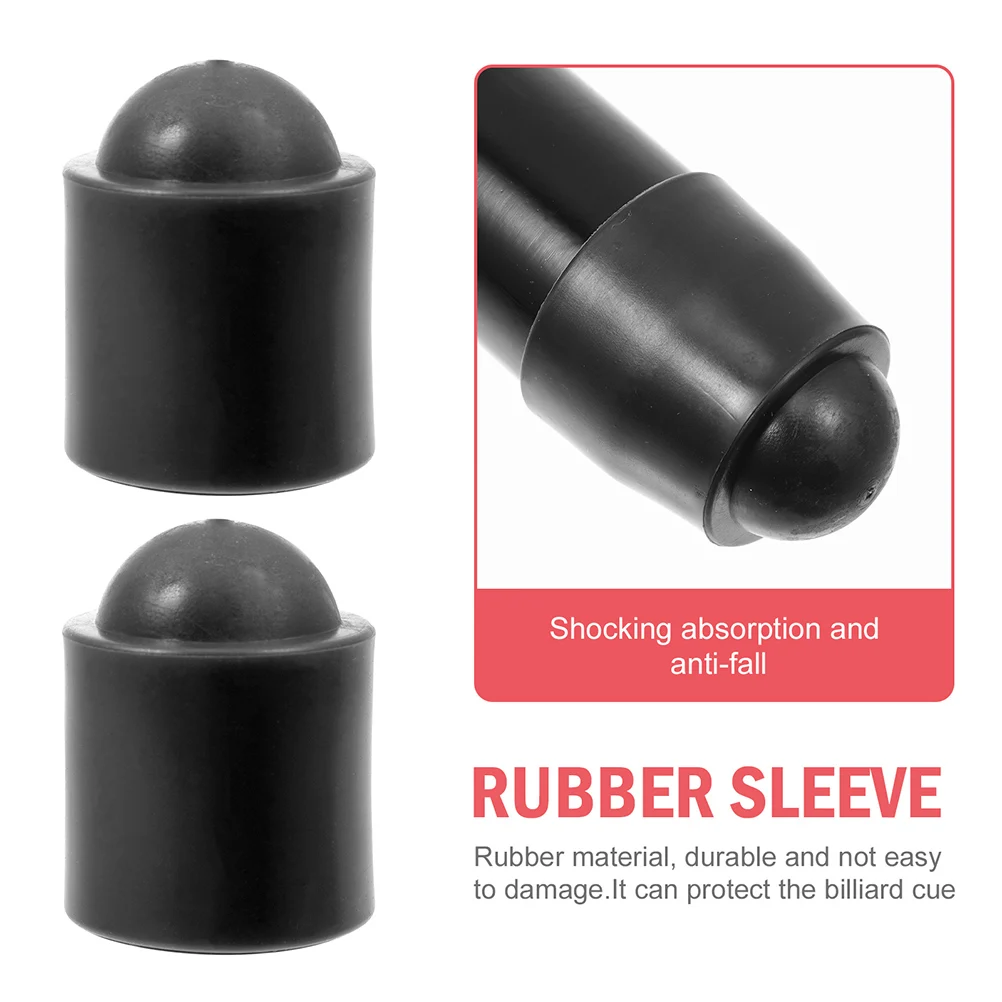 

50pcs Black Rubber Sleeve Billiards Cue End Protectors Pool Cues Protecting Cover Replaceable Covers Snooker Parts