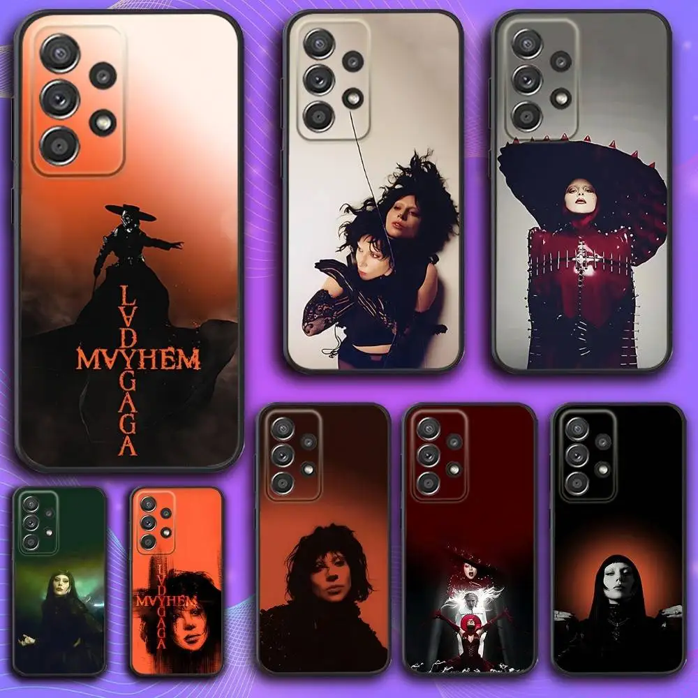 

L-Lady G-Gaga M-Mayhem Phone Case For Samsung S 25,24,23,22,30,21,10,9,Ultra,Plus,Lite,FE,4,5 G Soft Black Case