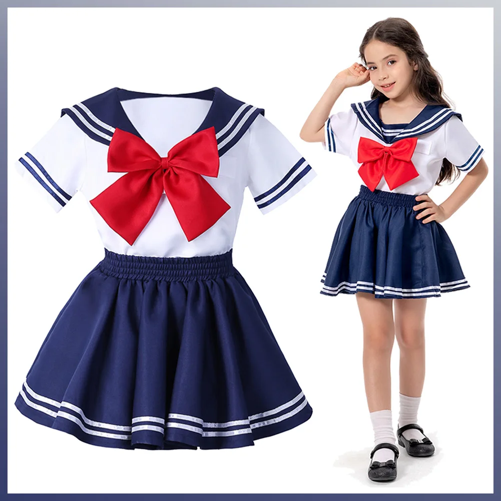 Groothandel Japanse Student Cosplay Meisjes Rollenspel School Uniform Rok Kostuum Kinderen Rollenspel Fantasie Feestkleding