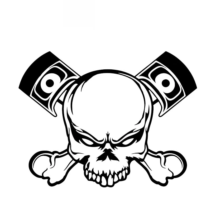 The Coolest Skull Graphic Sticker High Quality Car Window Decoration Personality Pvc Waterproof Decal Black/white, 15cm*12cm