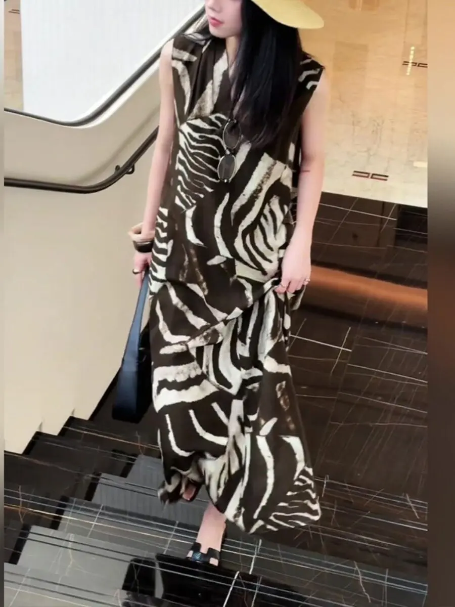 

Новое повседневное платье-жилет больших размеров для весны и лета, стройнящее, скрывающее недостатки фигуры, универсальное, для офиса и отдыха, для поездок на работу