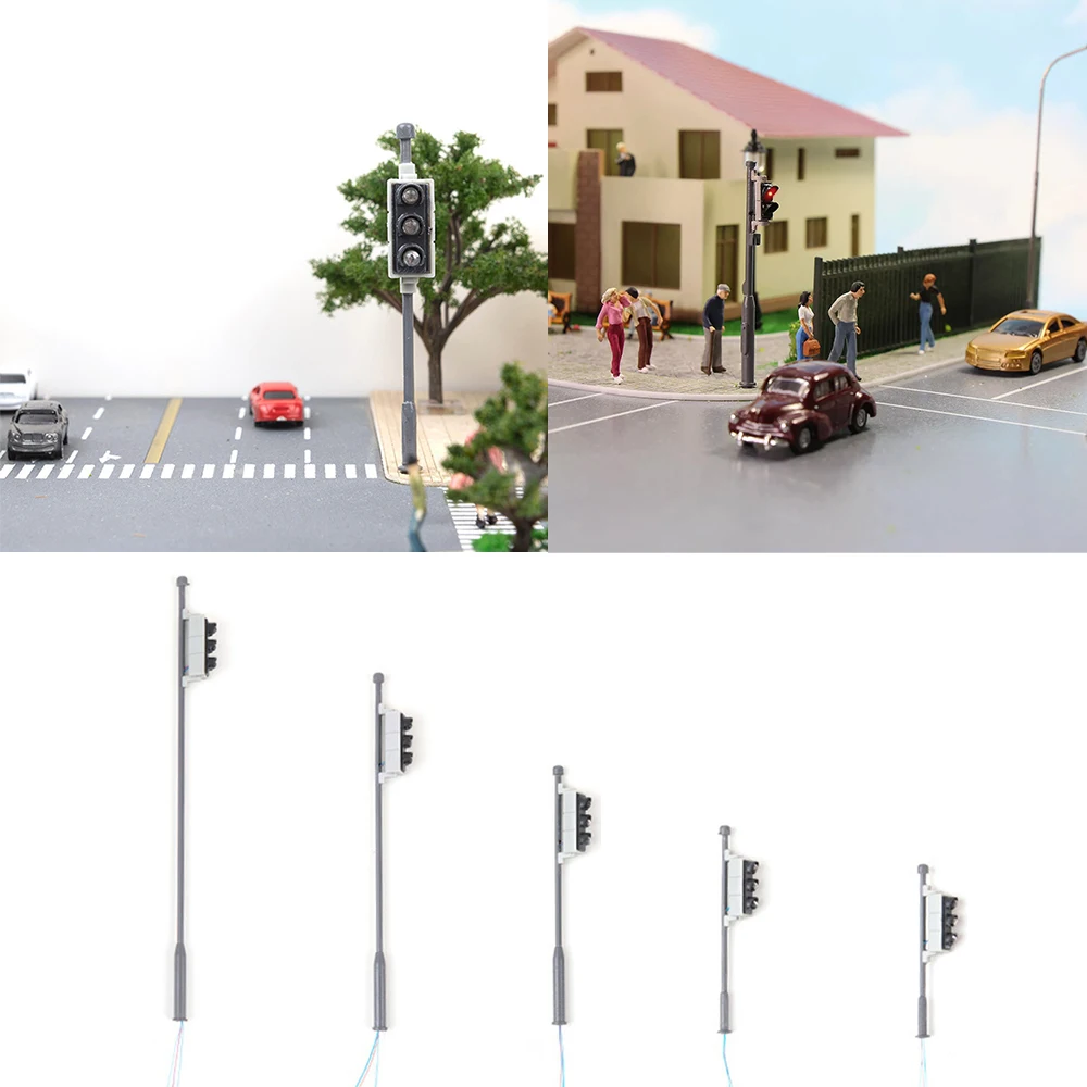 

Модель железнодорожного сигнала, сигнальные огни, 3-световой сигнал, зеленый/красный/желтый, масштаб HO, 1:87, светодиодные лампы, комплект модели «сделай сам»