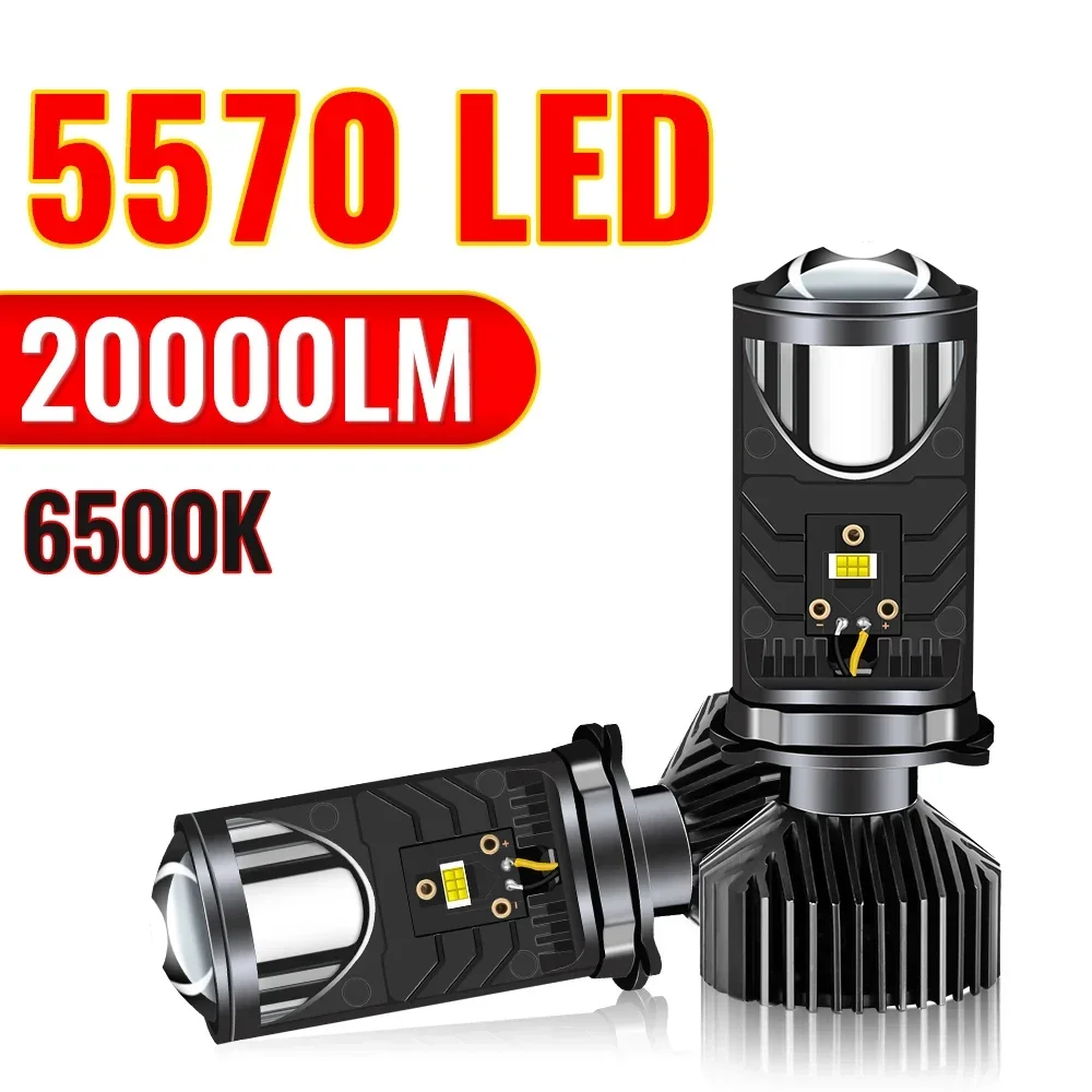 Y6 Turbo Fan H4 LED Headlights Car H4 Mini Projector Lens Super Bright Hi Lo Beam Bulb LED Lights Car Light Lamp